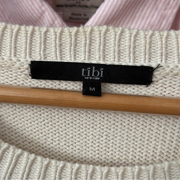 Tibi Coloblock Knit Sweater Mini Dress Medium Black White - Picture 4 of 6